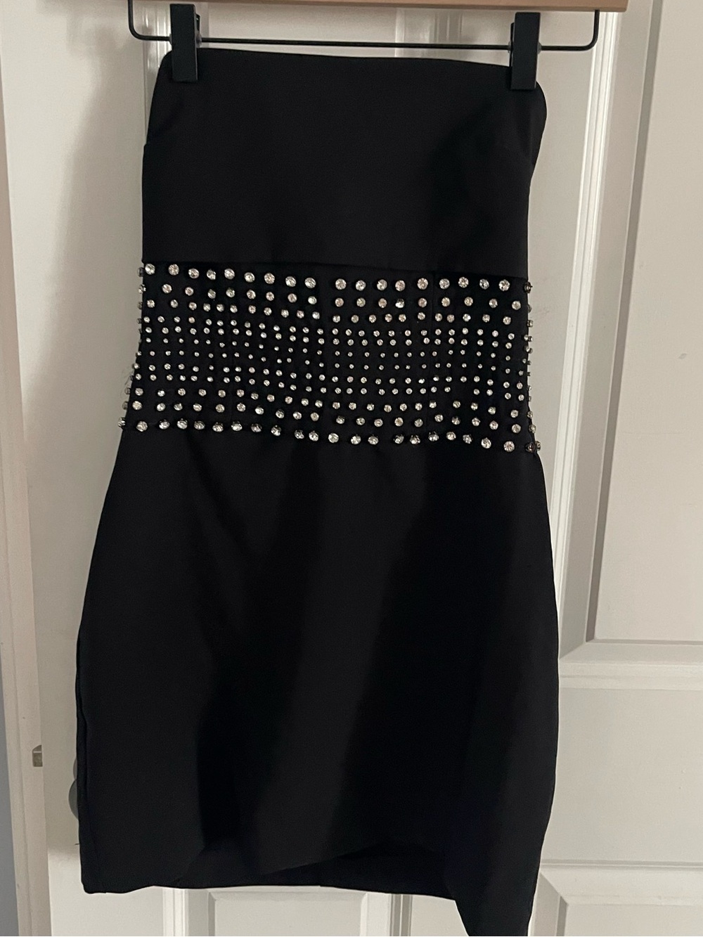 Revolve NBD Black Strapless Studded Waist Homecoming Dress